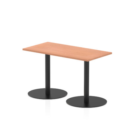 italia slimline rectangular poseur table black leg