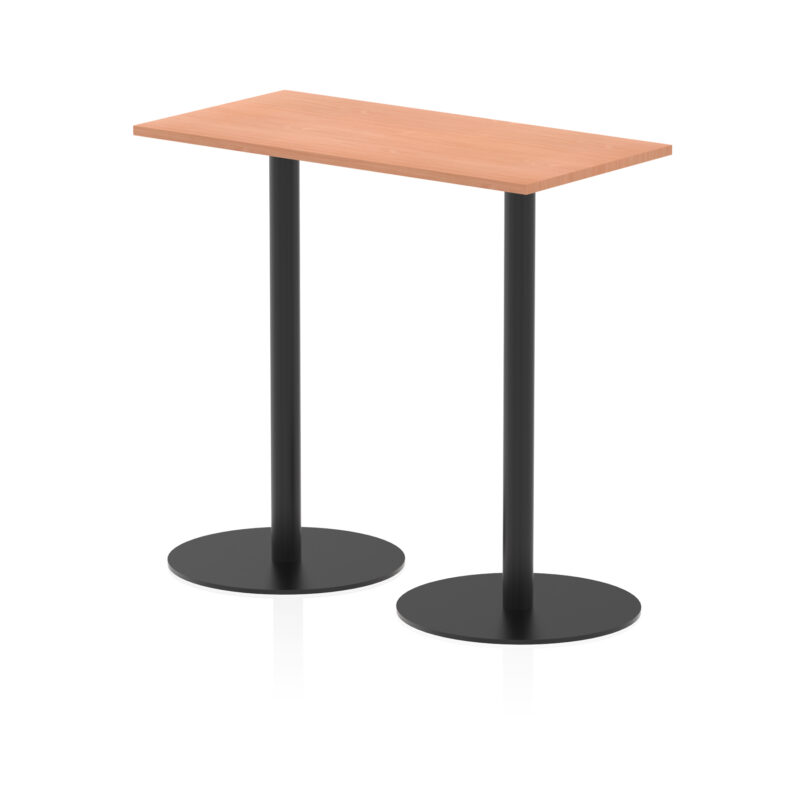 italia slimline rectangular poseur table black leg