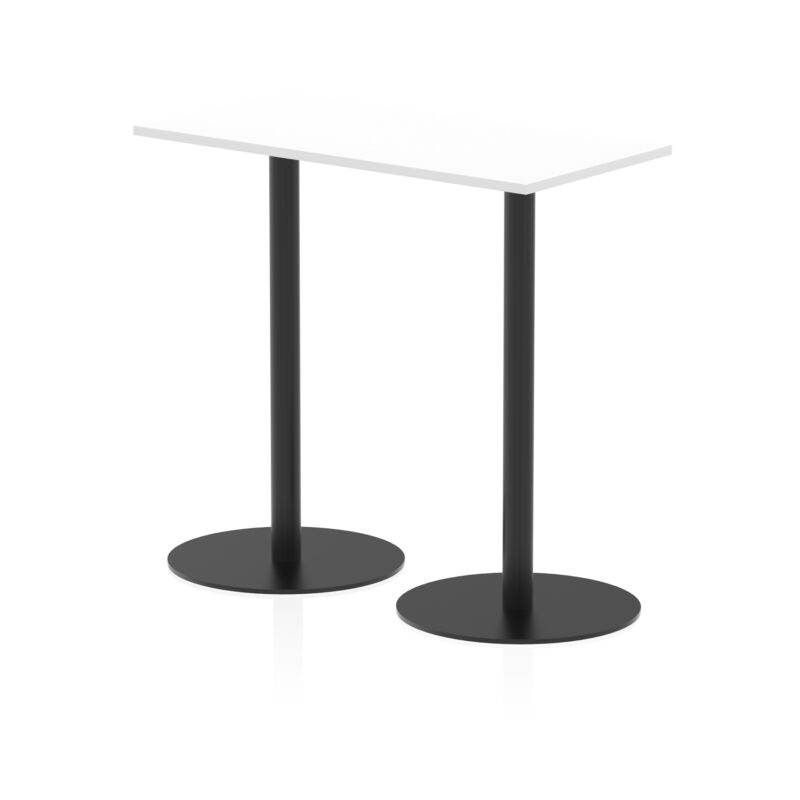 italia slimline rectangular poseur table black leg