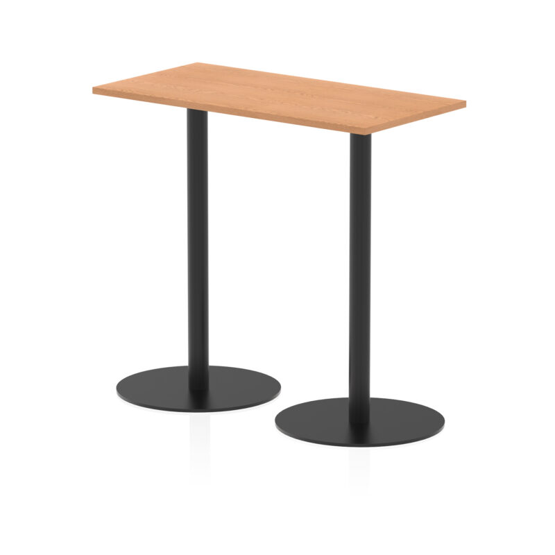 italia slimline rectangular poseur table black leg