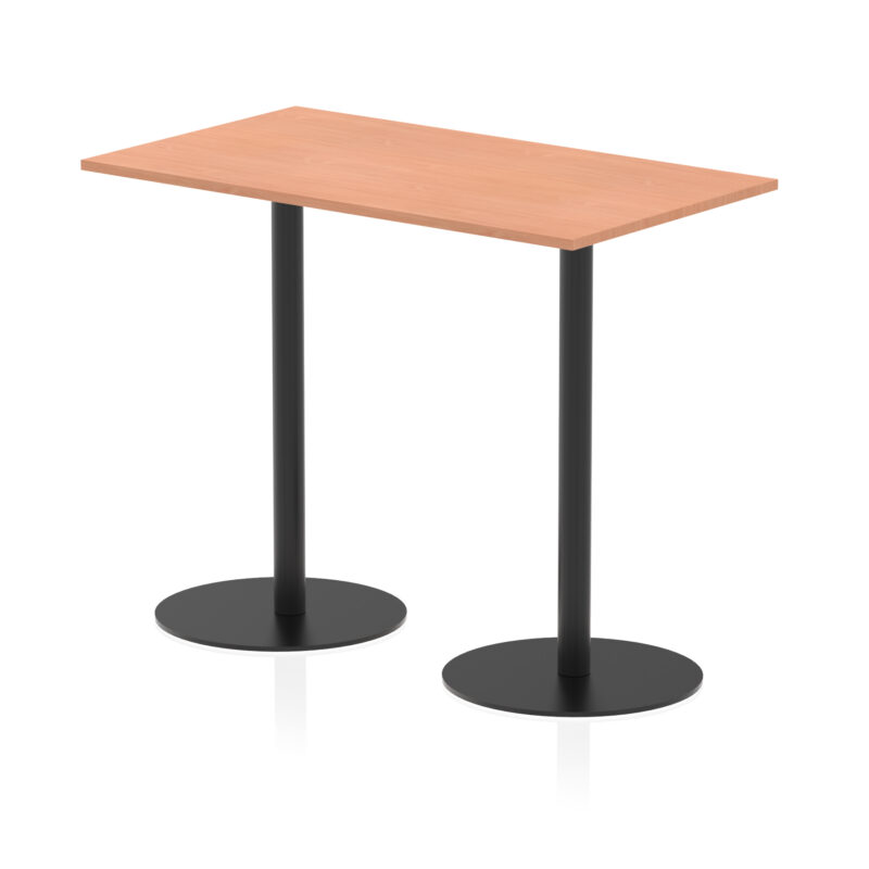 italia rectangular poseur table black leg