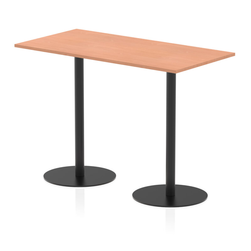 italia rectangular poseur table black leg