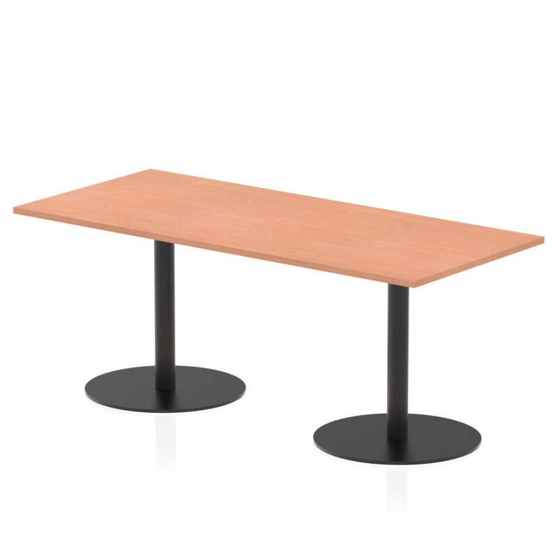 italia rectangular poseur table black leg