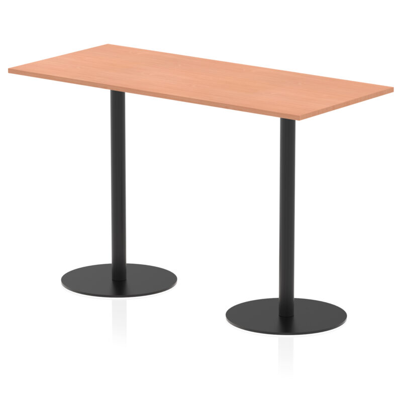 italia rectangular poseur table black leg