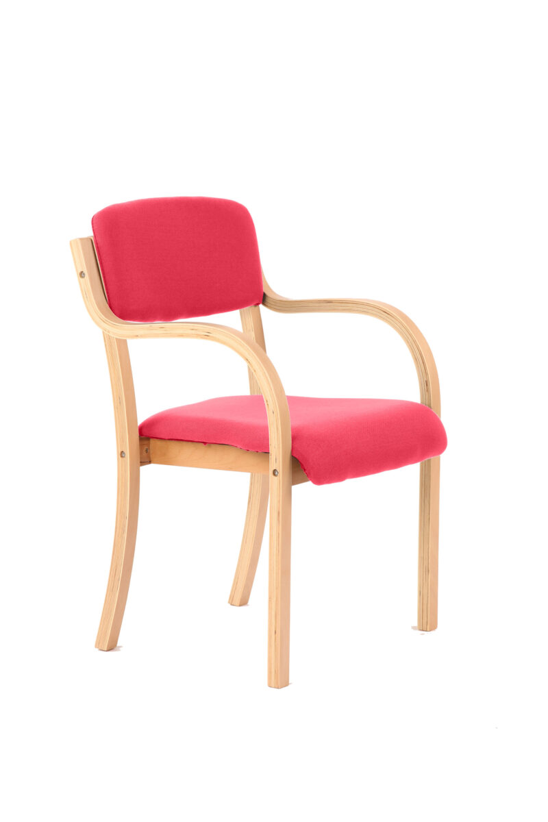 madrid wooden frame visitor chair with arms