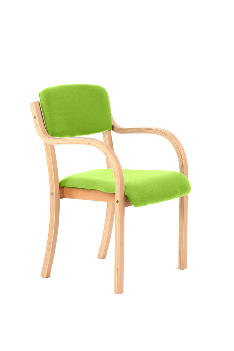 madrid wooden frame visitor chair with arms