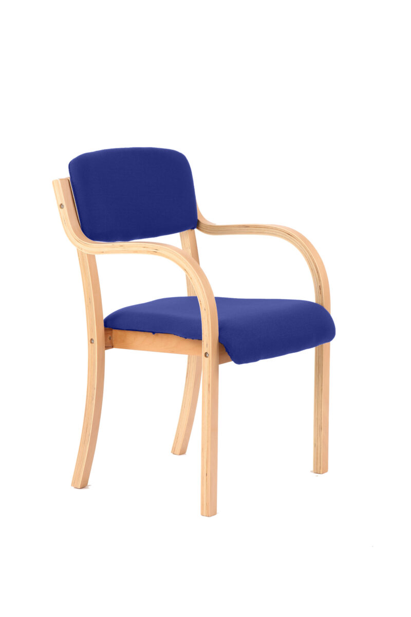 madrid wooden frame visitor chair with arms