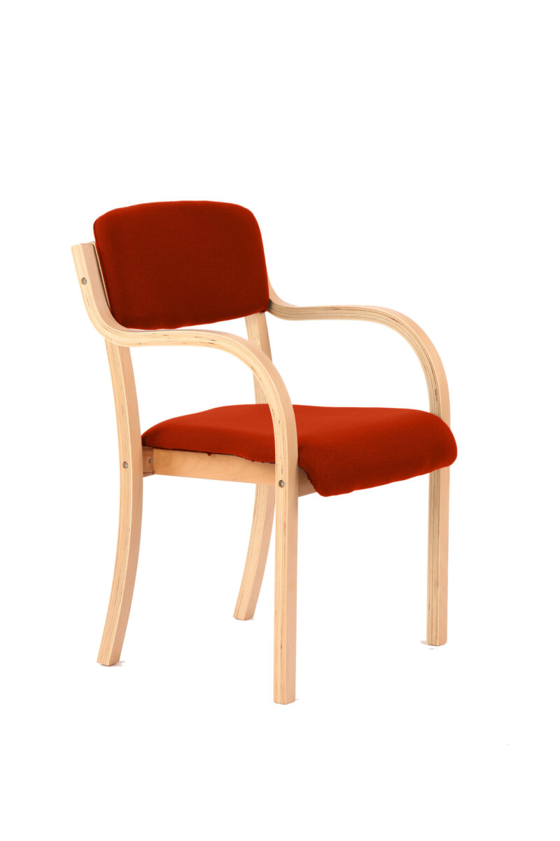 madrid wooden frame visitor chair with arms