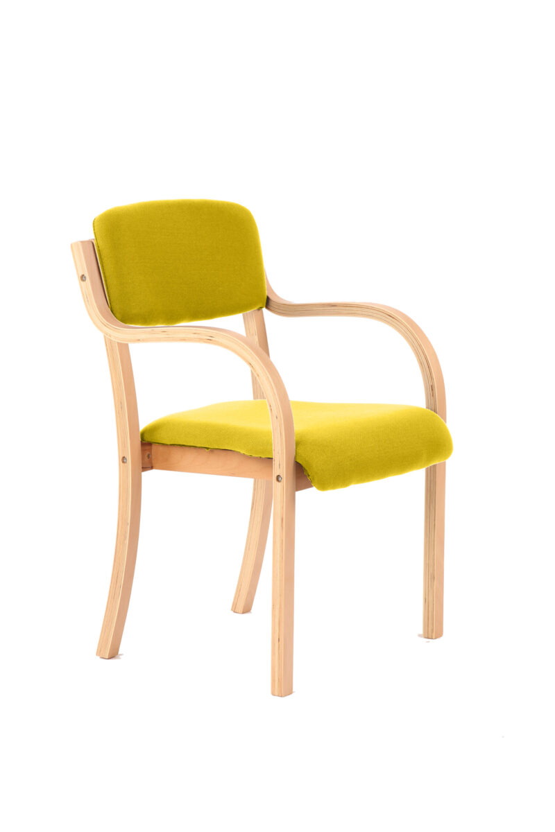 madrid wooden frame visitor chair with arms