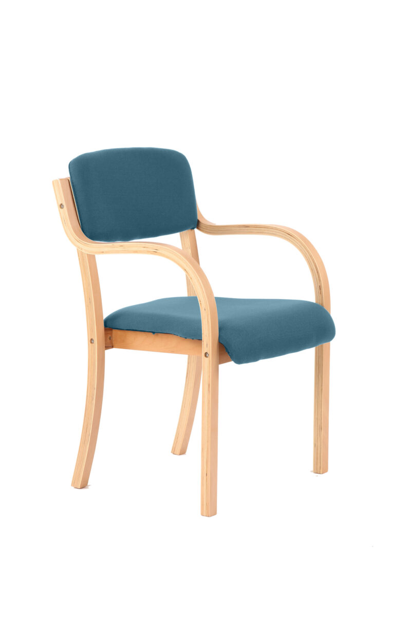 madrid wooden frame visitor chair with arms