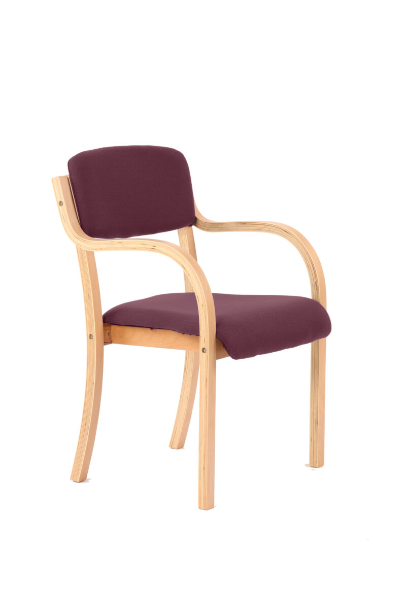 madrid wooden frame visitor chair with arms