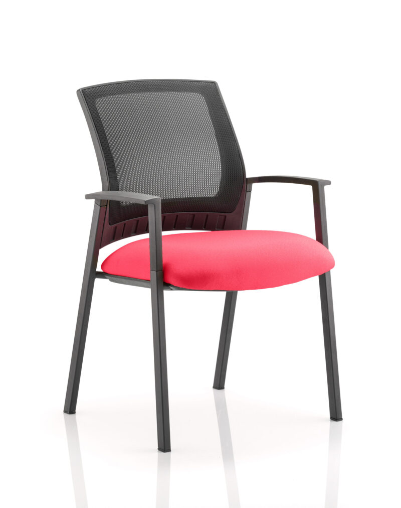 metro medium mesh back stacking visitor chair with arms