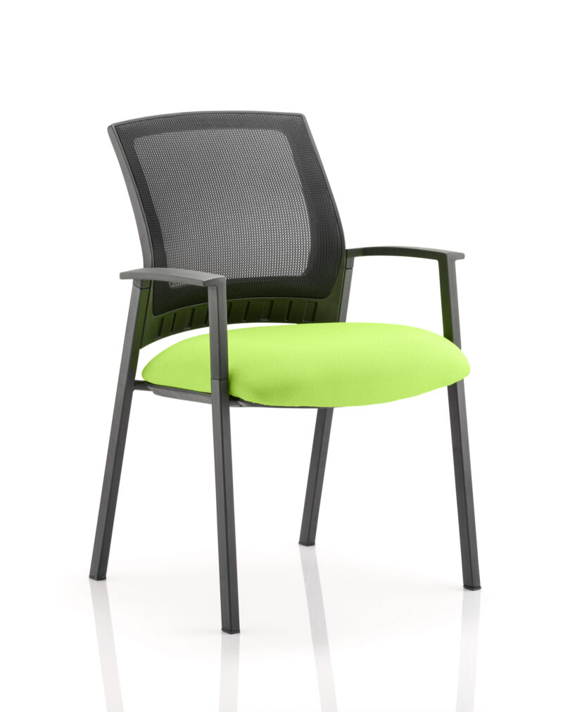 metro medium mesh back stacking visitor chair with arms