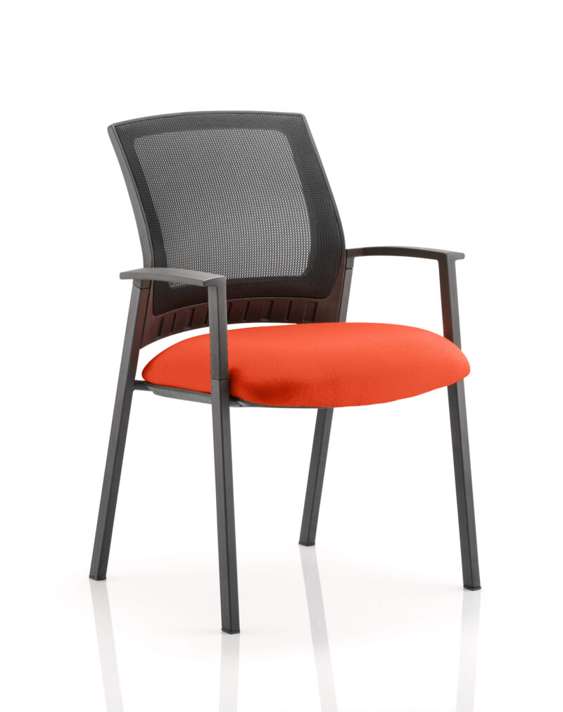 metro medium mesh back stacking visitor chair with arms