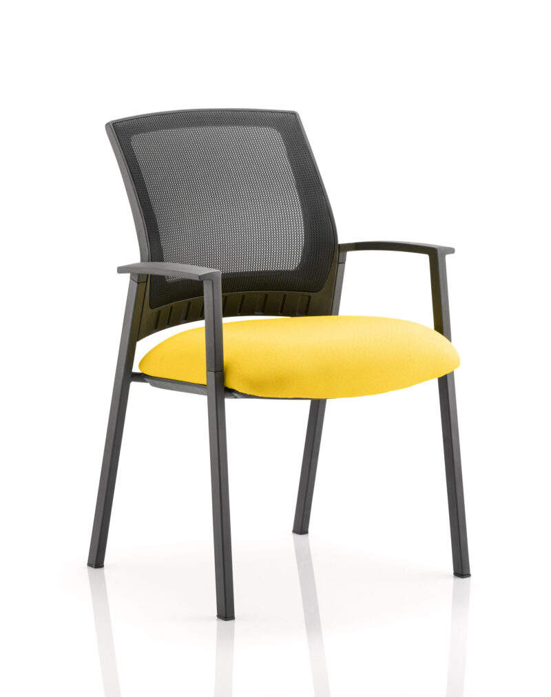 metro medium mesh back stacking visitor chair with arms