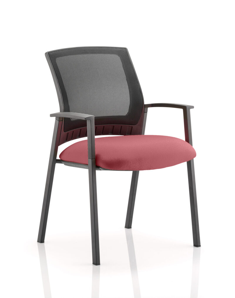 metro medium mesh back stacking visitor chair with arms