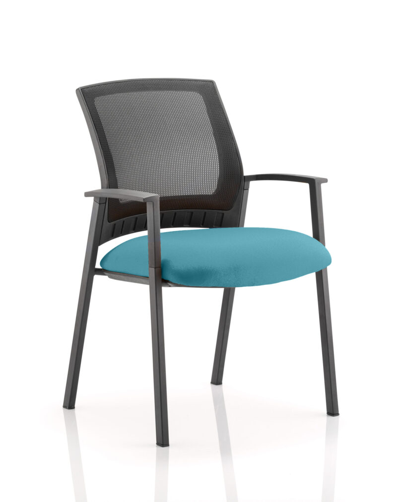 metro medium mesh back stacking visitor chair with arms