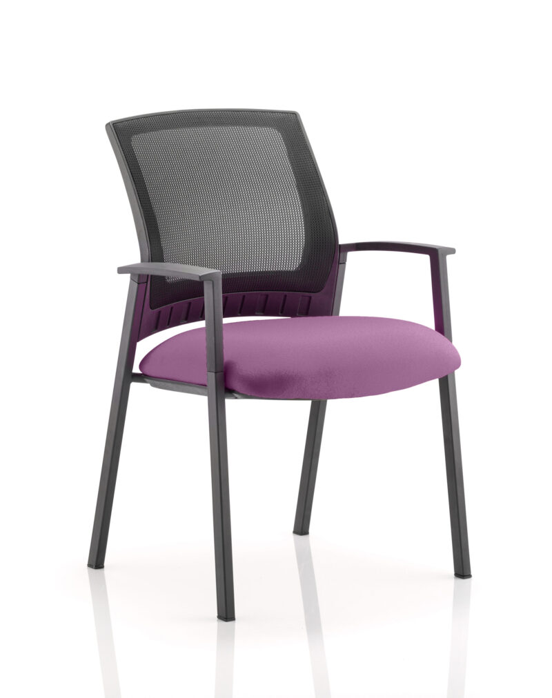 metro medium mesh back stacking visitor chair with arms