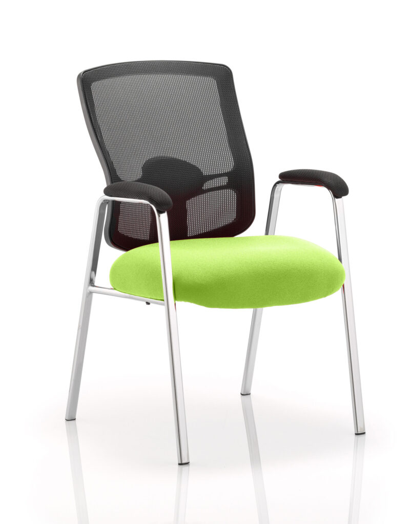 portland medium mesh back (straight leg) visitor chair with arms