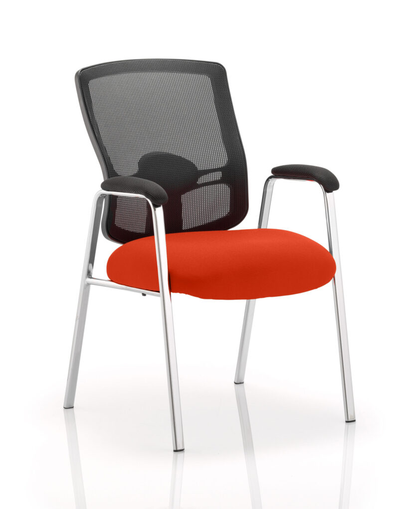 portland medium mesh back (straight leg) visitor chair with arms