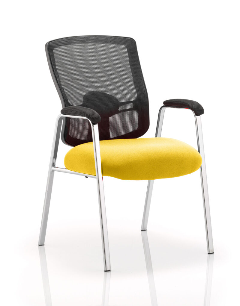 portland medium mesh back (straight leg) visitor chair with arms