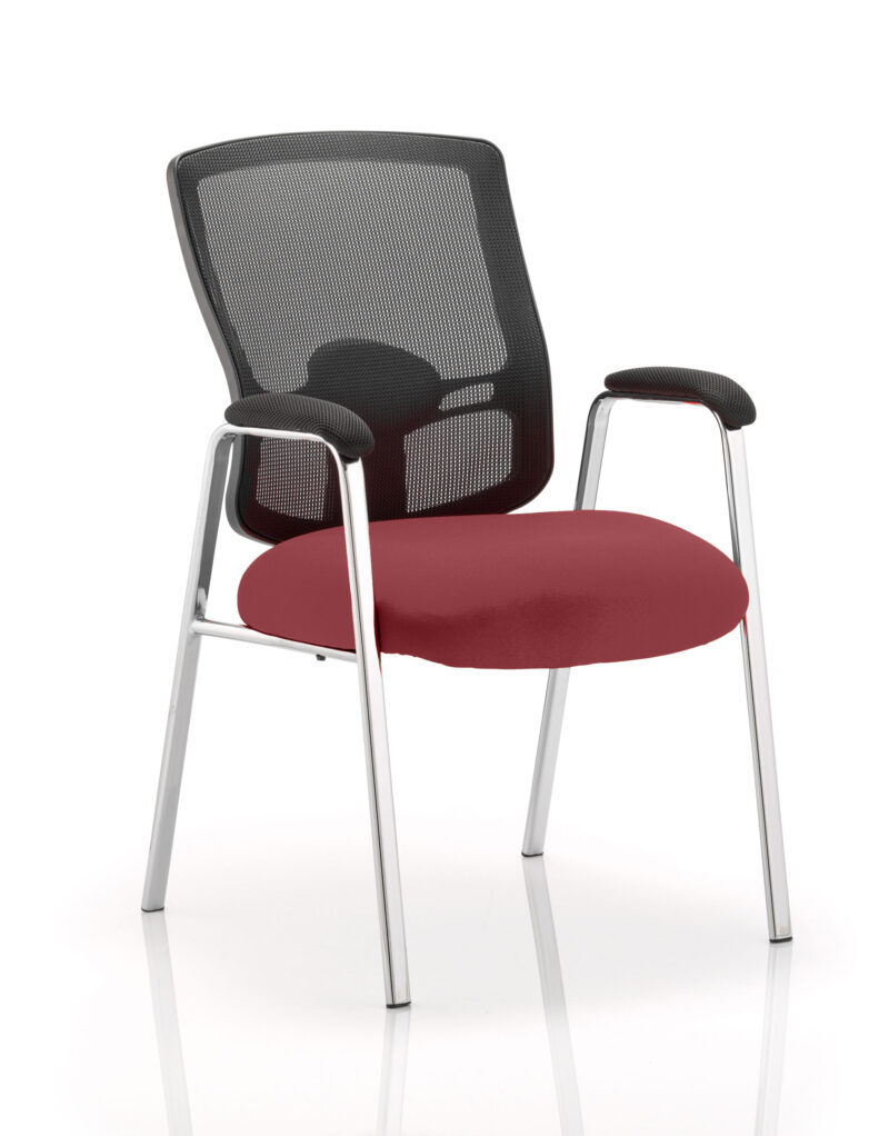 portland medium mesh back (straight leg) visitor chair with arms