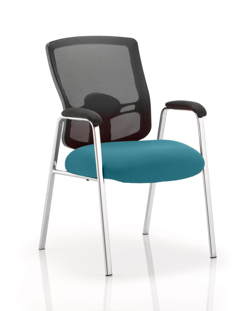 portland medium mesh back (straight leg) visitor chair with arms