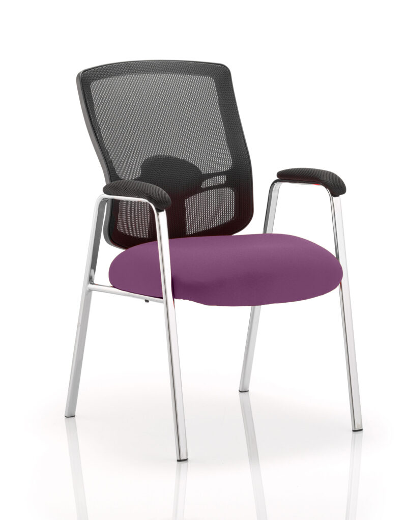 portland medium mesh back (straight leg) visitor chair with arms