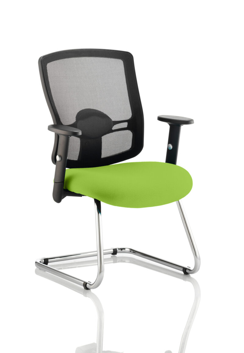 portland mesh back cantilever visitor chair with arms
