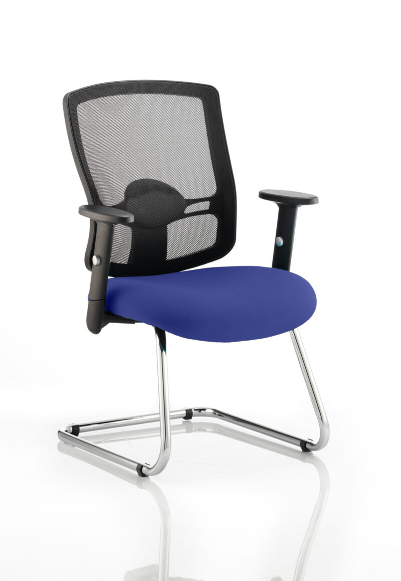 portland mesh back cantilever visitor chair with arms