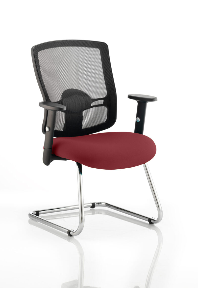 portland mesh back cantilever visitor chair with arms