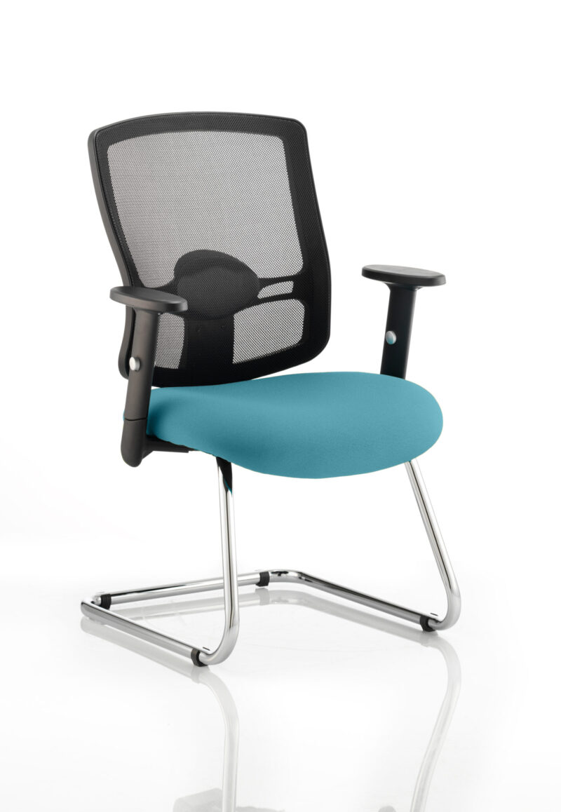 portland mesh back cantilever visitor chair with arms