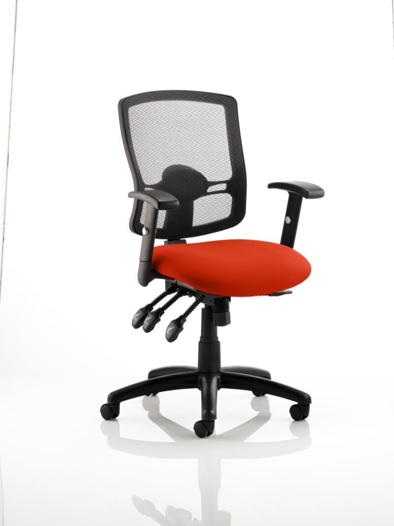 portland iii high mesh back task operator office chair with arms