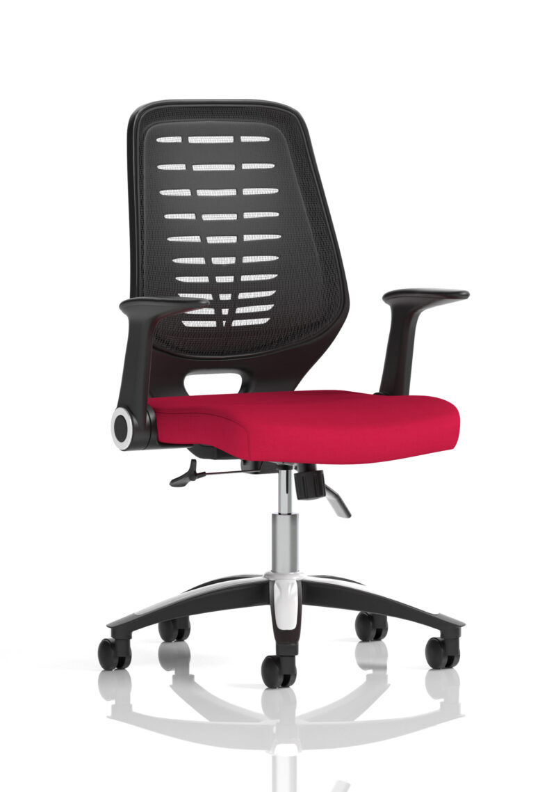 relay medium mesh back task operator office chair with arms