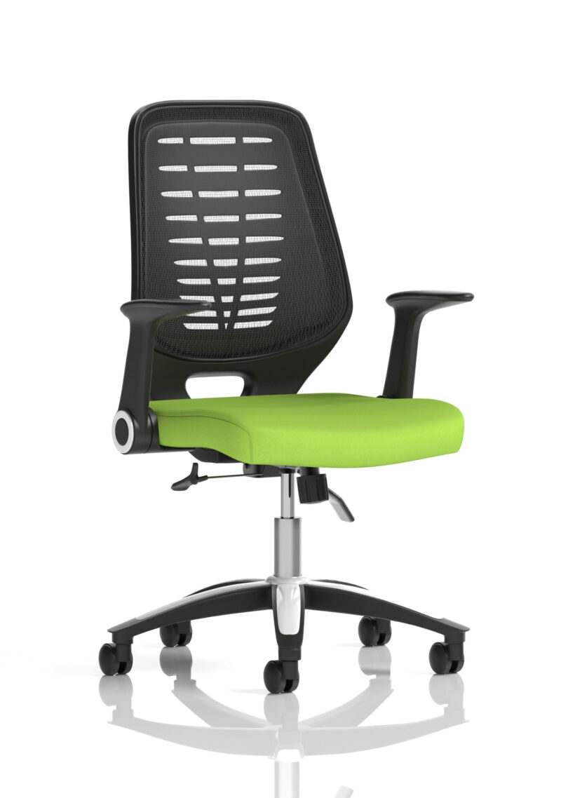 relay medium mesh back task operator office chair with arms