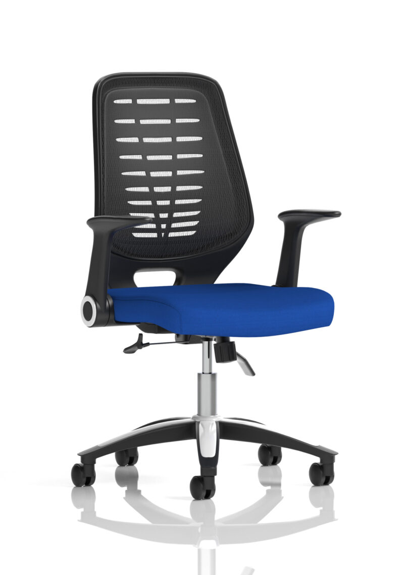 relay medium mesh back task operator office chair with arms