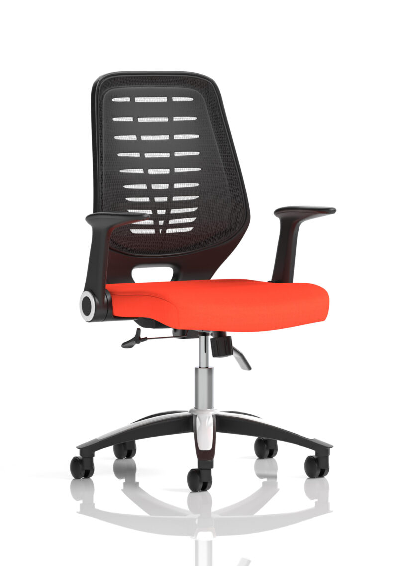 relay medium mesh back task operator office chair with arms