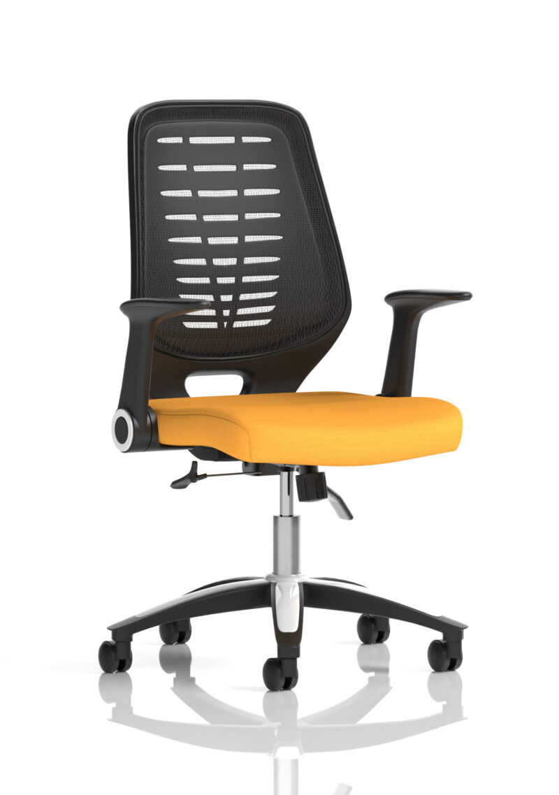 relay medium mesh back task operator office chair with arms