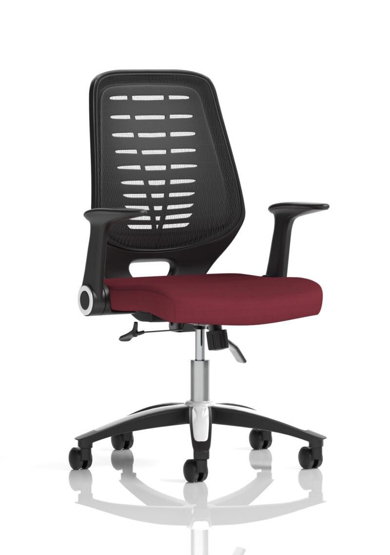 relay medium mesh back task operator office chair with arms