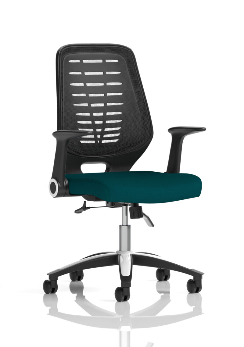 relay medium mesh back task operator office chair with arms