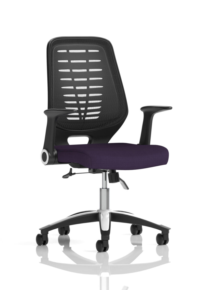 relay medium mesh back task operator office chair with arms