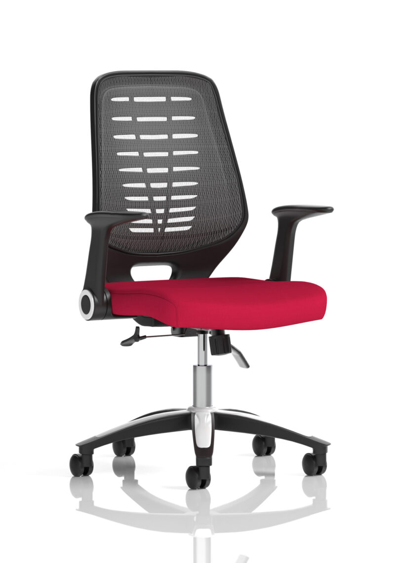 relay medium mesh back task operator office chair with arms