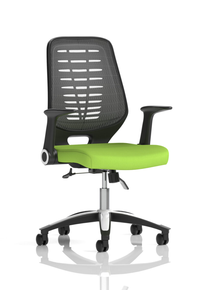 relay medium mesh back task operator office chair with arms
