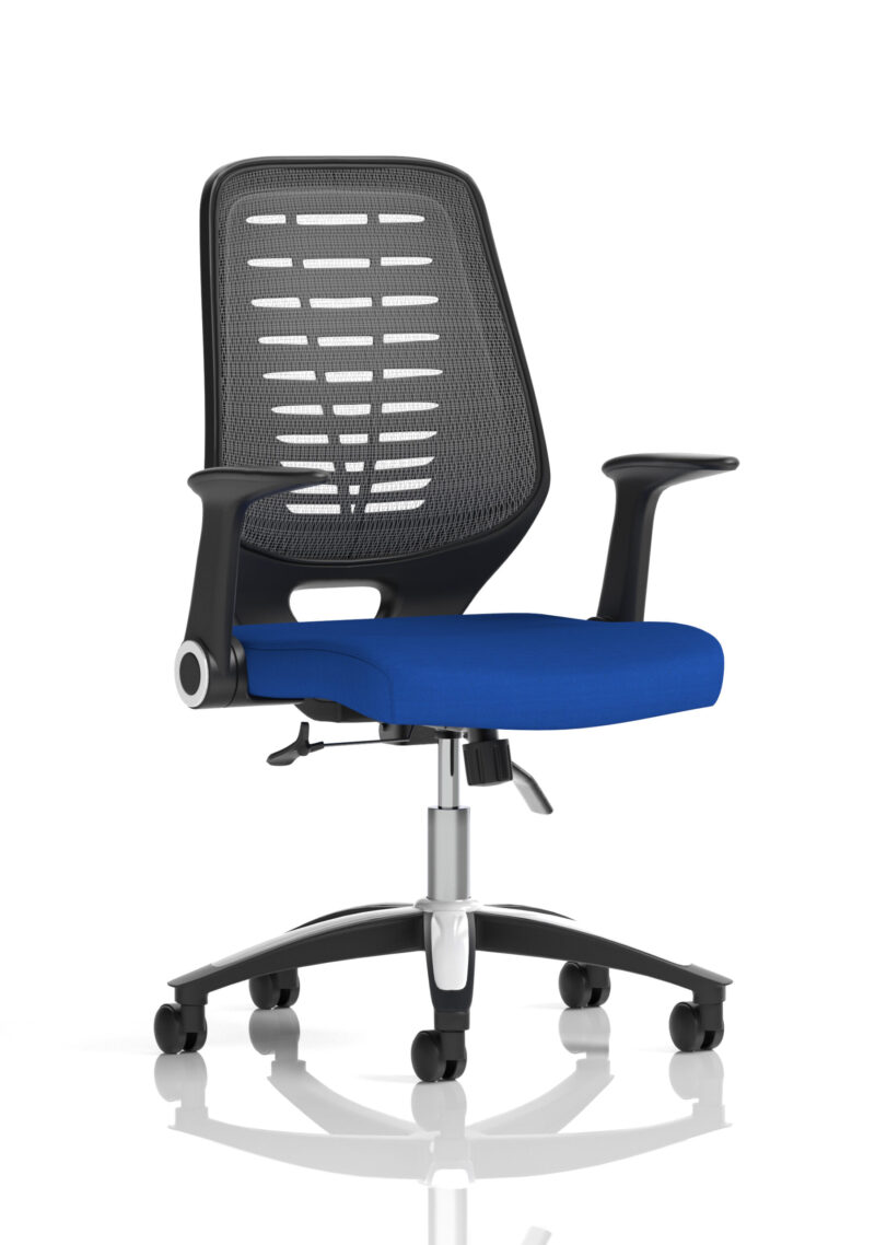 relay medium mesh back task operator office chair with arms