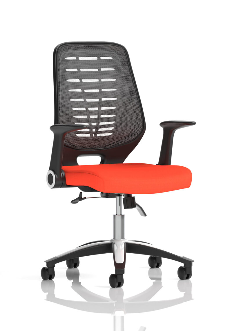 relay medium mesh back task operator office chair with arms