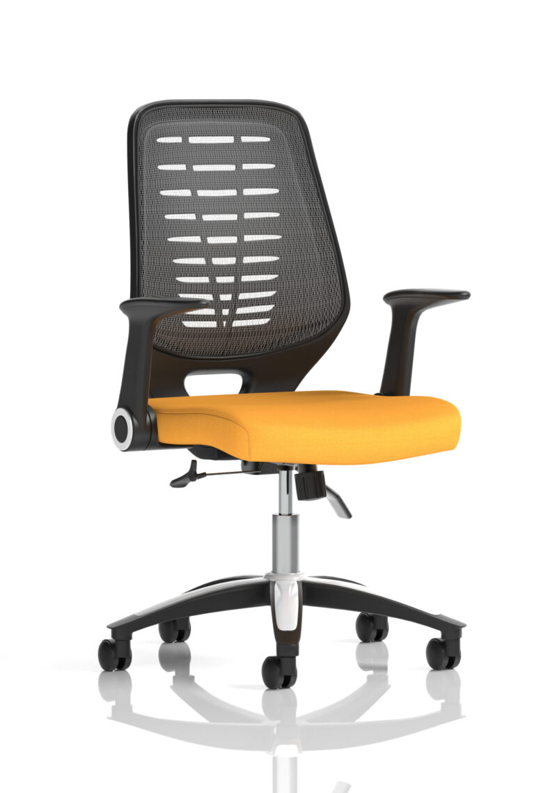 relay medium mesh back task operator office chair with arms