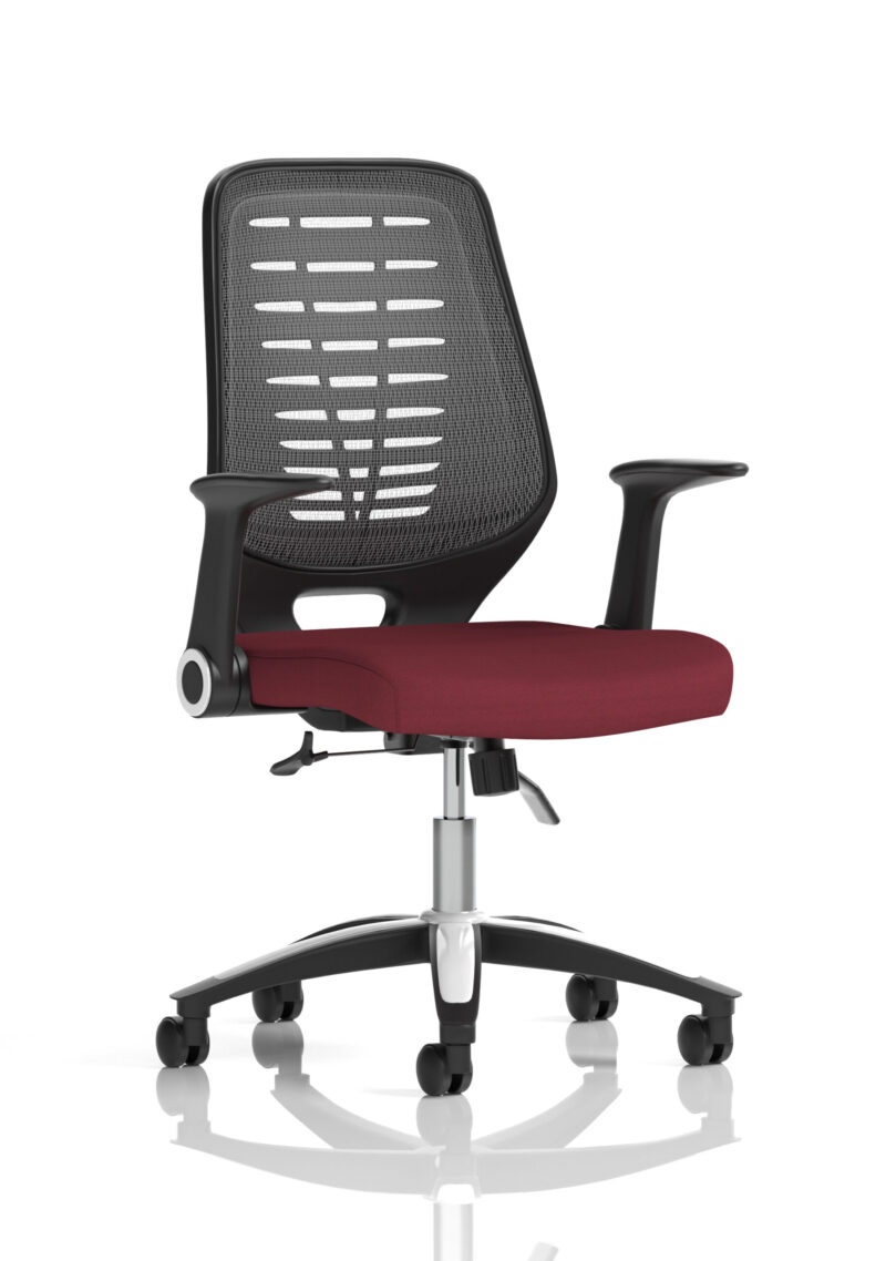 relay medium mesh back task operator office chair with arms