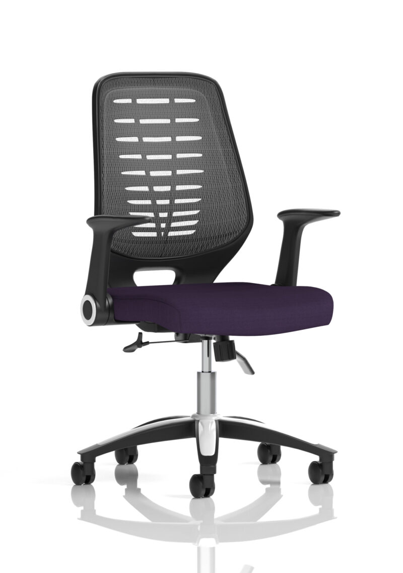 relay medium mesh back task operator office chair with arms