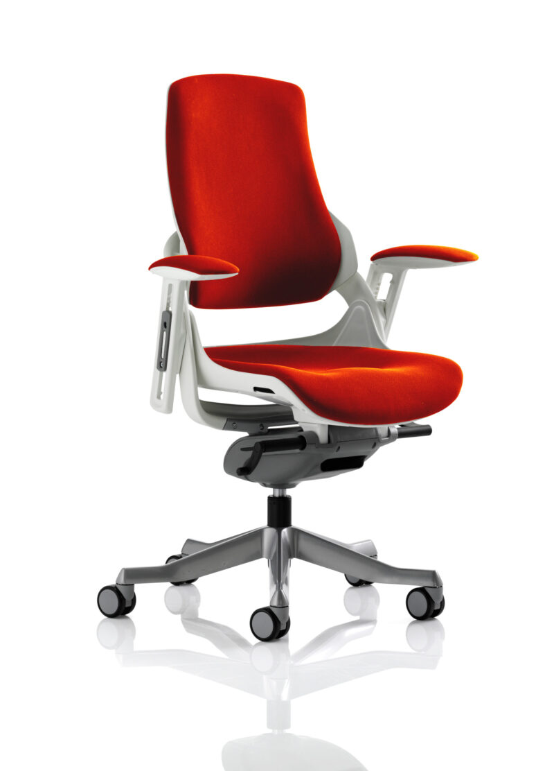 zure high back white shell executive office chair with arms