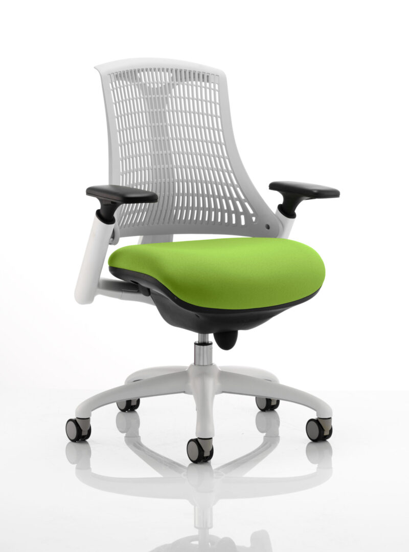 flex medium back white frame task operator office chair with arms
